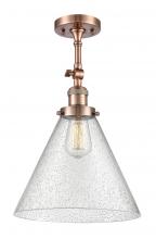 Innovations Lighting 201F-AC-G44-L - Cone - 1 Light - 12 inch - Antique Copper - Adjustable Semi-Flush Mount