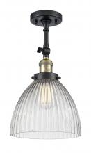 Innovations Lighting 201F-BAB-G222-LED - Seneca Falls - 1 Light - 10 inch - Black Antique Brass - Adjustable Semi-Flush Mount