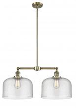 Innovations Lighting 209-AB-G74-L - Bell - 2 Light - 21 inch - Antique Brass - Stem Hung - Adjustable Island Light