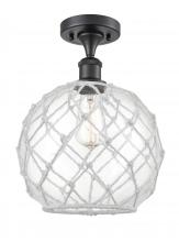 Innovations Lighting 516-1C-BK-G122-10RW - Farmhouse Rope - 1 Light - 10 inch - Matte Black - Semi-Flush Mount