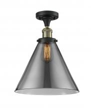 Innovations Lighting 517-1CH-BAB-G43-L - Cone - 1 Light - 12 inch - Black Antique Brass - Semi-Flush Mount