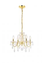 Elegant V2015D17G/RC - St. Francis 4 light Gold Pendant Clear Royal Cut Crystal
