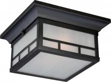 Nuvo 60/5606 - Drexel; 2 Light; Outdoor Flush Fixture with Frosted Seed Glass; Stone Black Finish