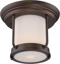 Nuvo 62/633 - Bethany; LED Outdoor Flush Fixture with Satin White Glass; Forest Bronze Finish
